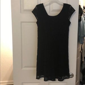 Black dress with open back